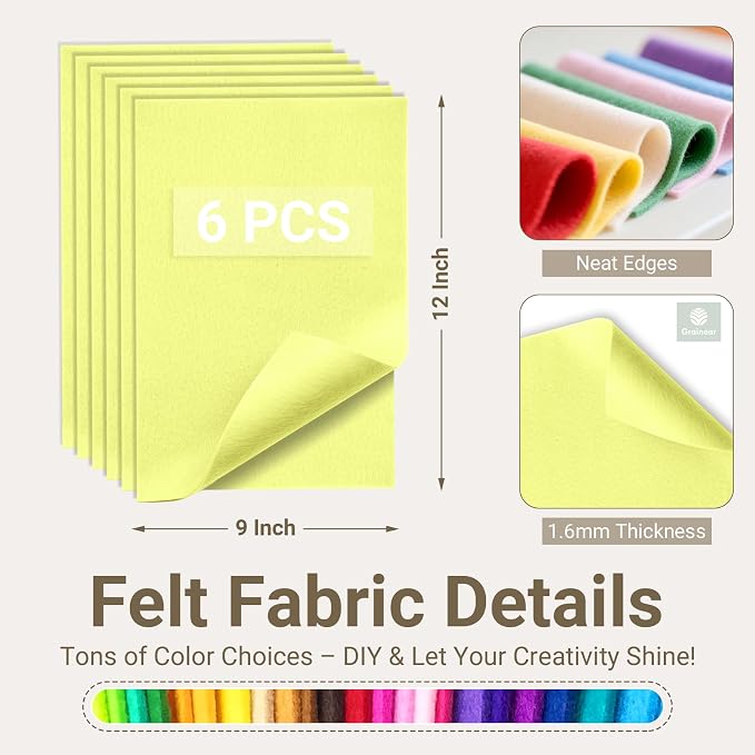 Pale Lime Yellow Soft Felt Sheets
