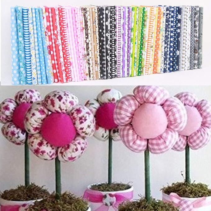 Colored Craft Felt Fabric Patchwork Cotton Sheets 50 Pieces 20 x 20cm