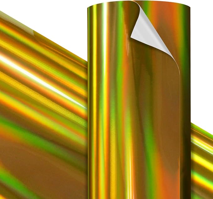 VViViD Premium Holographic Chrome Gold Craft Vinyl Roll 1ft x 5ft – Bubble-Free