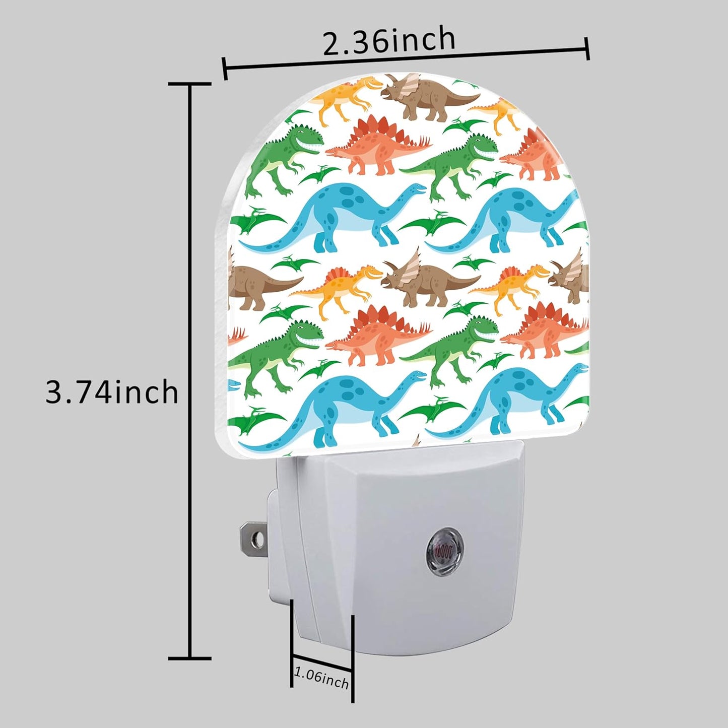 Night Light for Kids Girls Boys, Cartoon Cute Colorful Dinosaur LED Night Light Plug into Wall with Dusk to Dawn Sensor for Room Decor, Hallway, Kitchen, Bathroom, Nursery, Stairs