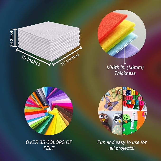 FabricLA Acrylic Felt Sheets for Crafts