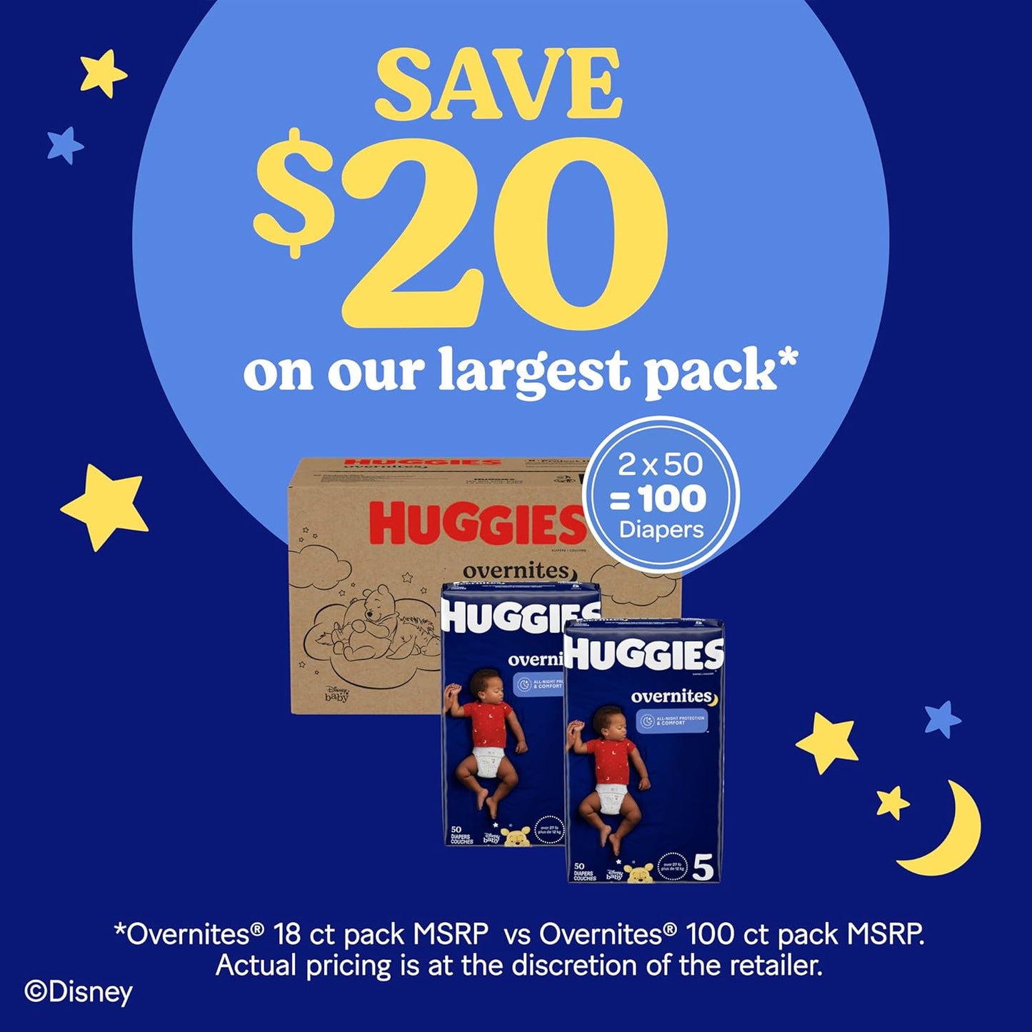 Huggies Size 5 Overnites Baby Diapers: Overnight Diapers, Size 5 (27+ lbs), 88 Ct, Packaging May Vary