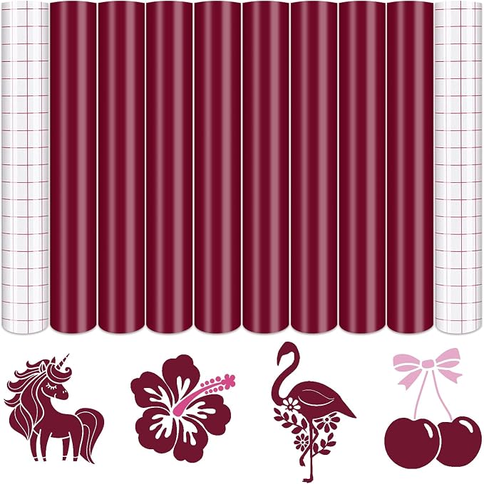 Tintnut Rouge Permanent Vinyl 8 Sheets 12''x10'' Adhesive Vinyl | Solid color