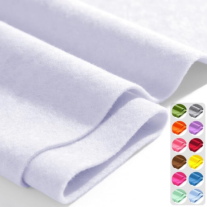 White 36" X 36" Felt Fabric Sheet