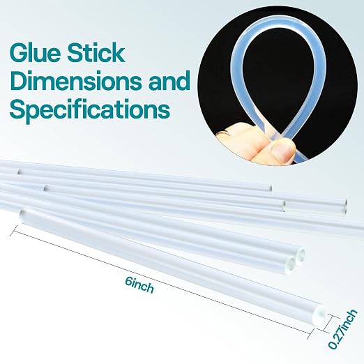 60 Count Premium Hot Glue Sticks 6" Long x 0.27" Diameter Mini Size Hot Melt