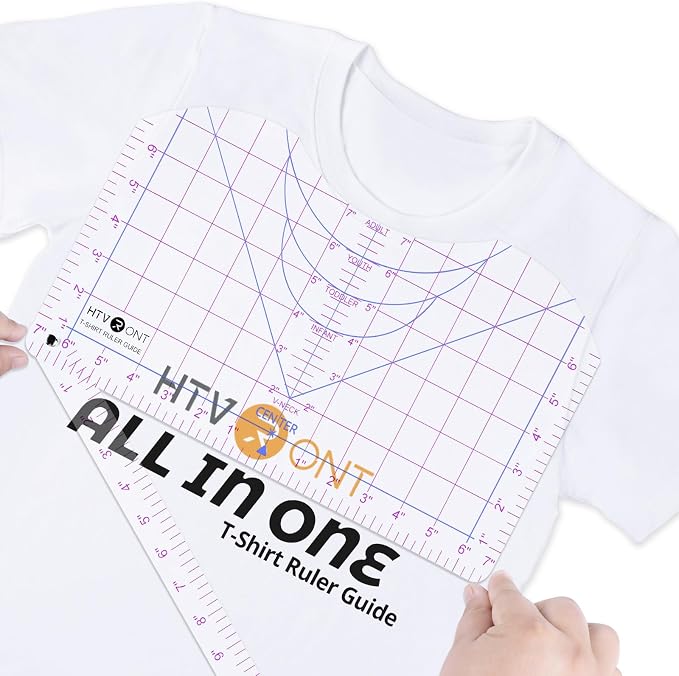 HTVRONT Tshirt Ruler Guide for Heat Press, Vinyl Alignment, Center Design | For