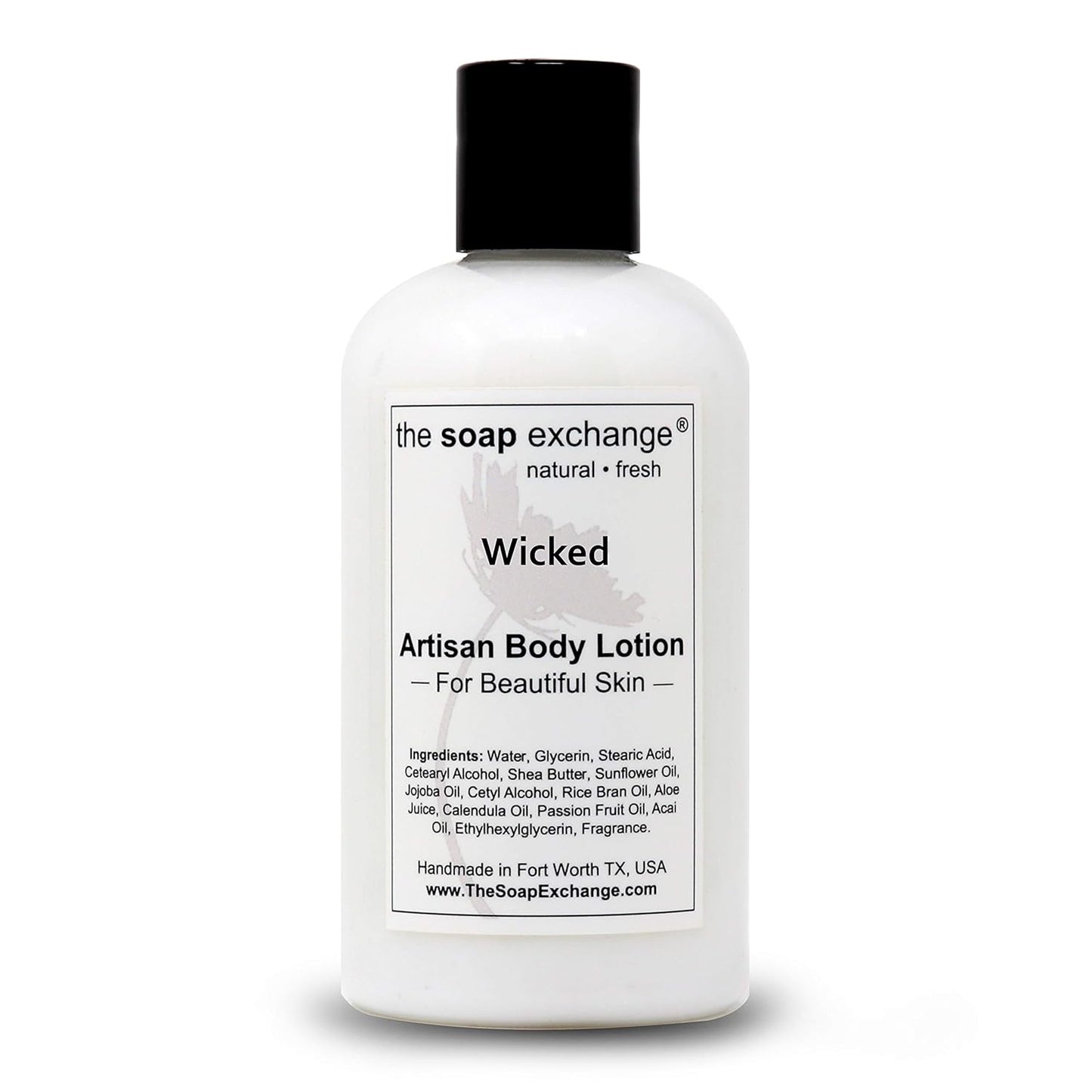 The Soap Exchange Body Lotion - Wicked Scent - Hand Crafted 8 fl oz / 240 ml Natural Artisan Skin Care for Hand, Face, & Body, Moisturize, Hydrate, & Protect. Made in the USA.
