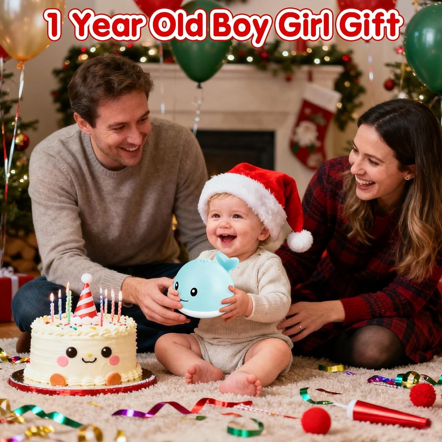 Baby Bath Toys, Toddler Bath Toys for Kids Ages 1-3, Christmas Stocking Stuffers 1 2 3 Year Boy Girl Gifts, Infant Baby Toy 6-12-18 Months, Light Up Whale Bath Toy Sprinkler Bathtub Water Toy