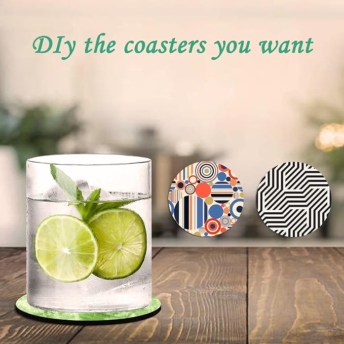 80 PCS Sublimation Blank Cup Coasters Bulk, 4x4 Inch Round Blank Cup Mat Rubber