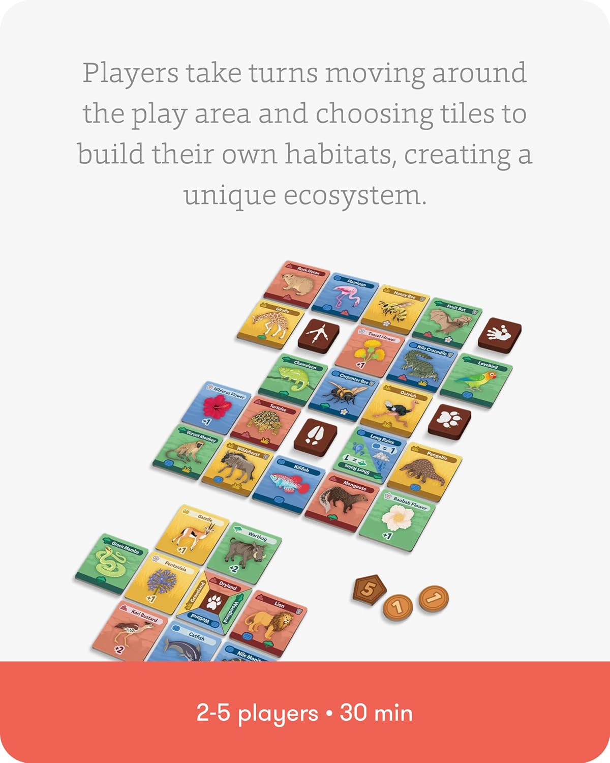 SimplyFun SavannaScapes - Learn About African Wildlife and Their Habitats. A Strategic and Educational Game for Kids Ages 7 & Up - 2 to 5 Players