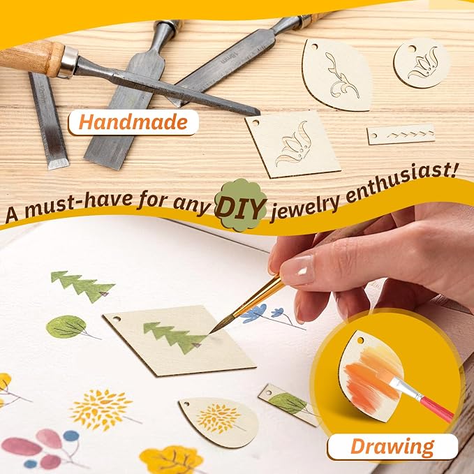 HAPY SHOP 300 Pieces Unfinished Wooden Earrings