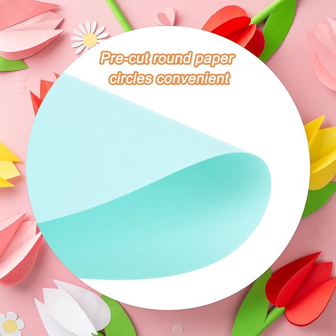 MECCANIXITY 60 PCS Light Blue Circle Cutouts Paper, 6 Inch Round Cutouts