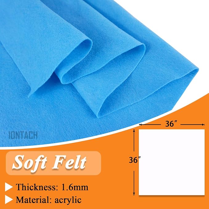 IONTACH 36" X 36" Soft Felt Fabric 1.6mm Thick | Felt Sheets