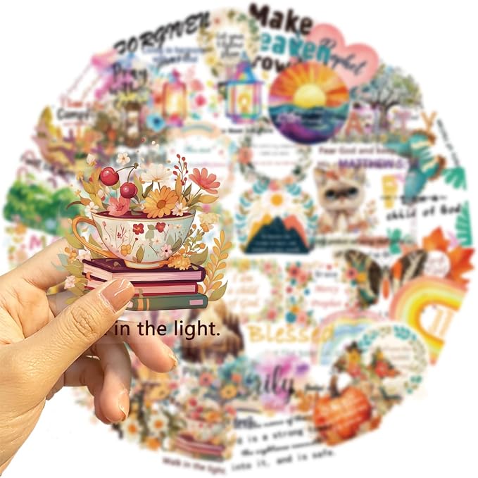 50 Pcs Clear PET Inspirational Stickers