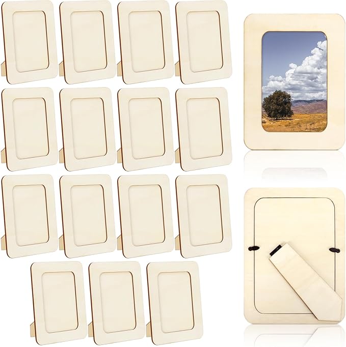 VOKOY 15 Pack Wooden Picture Frames
