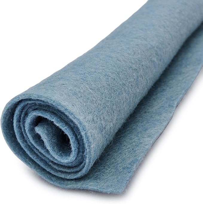 Love Bug Blue - Vintage Blue - Wool Felt Oversized Sheet - 35% Wool Blend - 1
