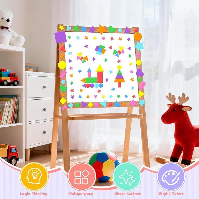 810Pcs Foam Stickers Foam Shape Stickers Colorful Self Adhesive, 8 Colors Heart