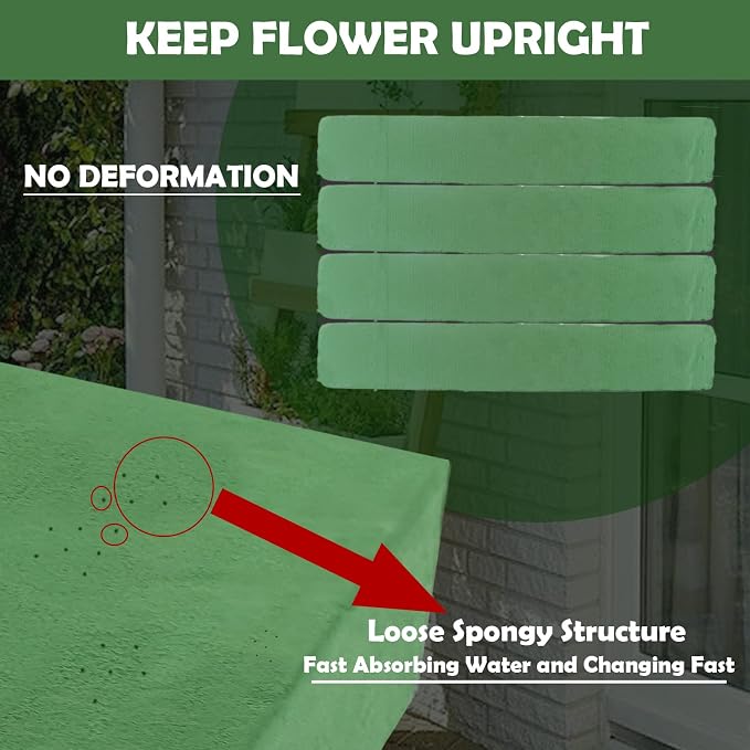 Dry & Wet Floral Foam Bricks, 15.7 x 11.8’’ Large Green Styrofoam Foam Blocks