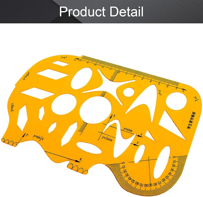 Utoolmart Yellow Measuring Template Mathematical Template Geometric Scale