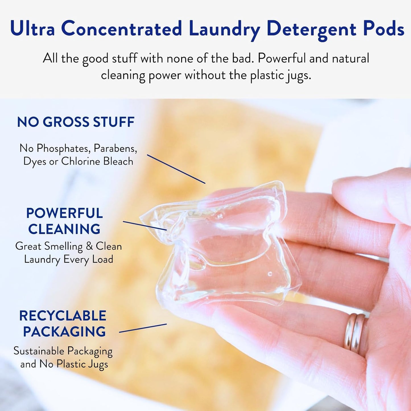 The Clean People Laundry Detergent Pods - Hypoallergenic Laundry Pods - Ultra Concentrated, Recyclable Packaging, Stain Fighting - Lavender, 192 Pack