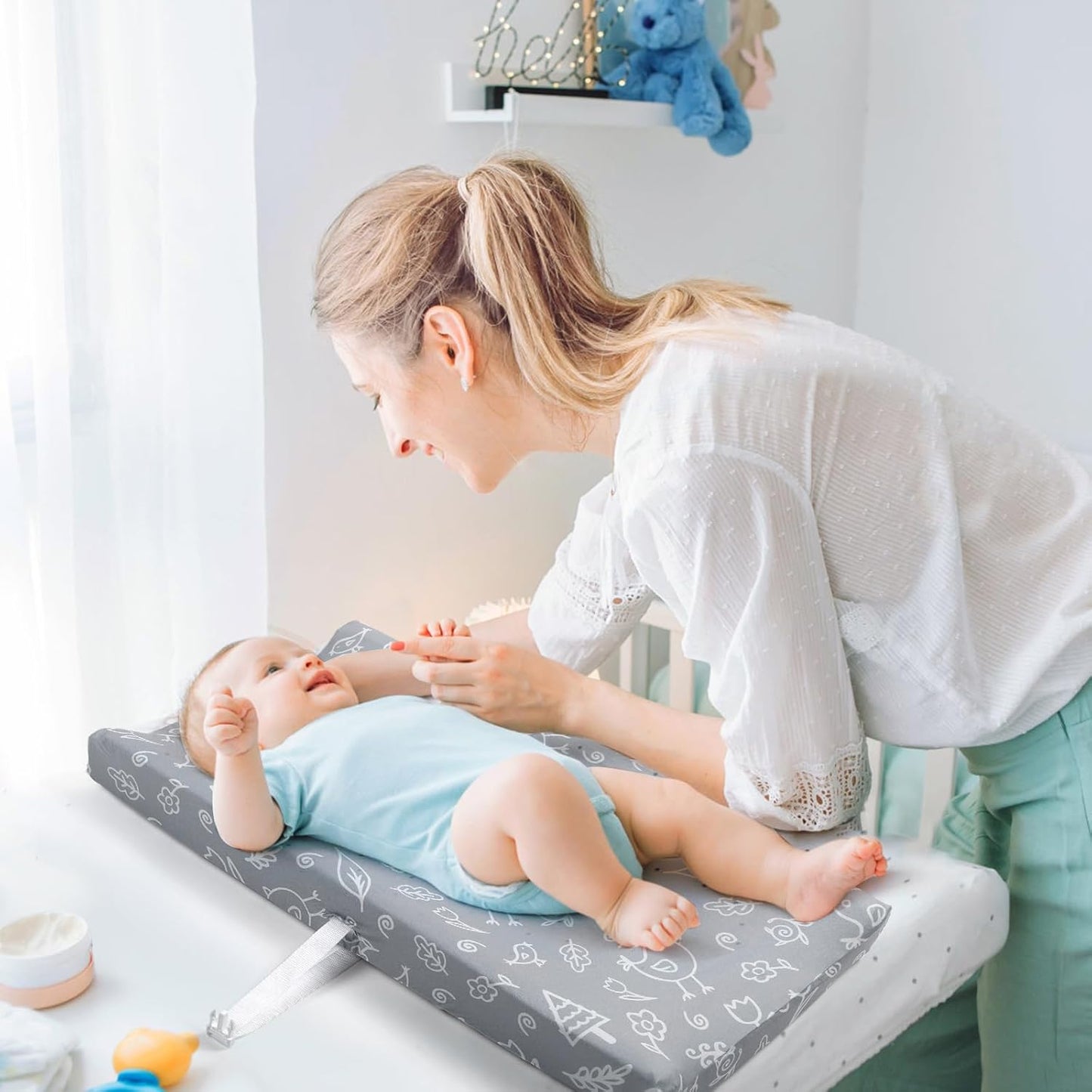 Premium Baby Changing Pad Cover 2 Pack - Soft, Comfortable & Safe (Bears and Birds)