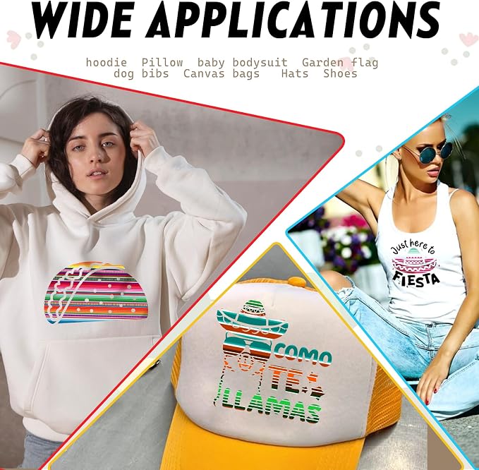 Tintnut Mexican Serape Heat Transfer Vinyl, easy cut & weed, stretch washable