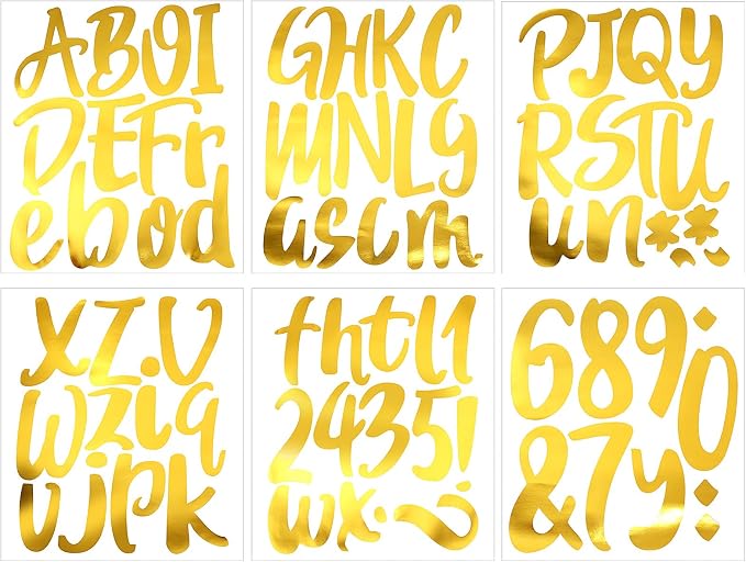 Outus 576 Pieces 8 Sheets Letters Stickers Self Adhesive Vinyl Letter Alphabet