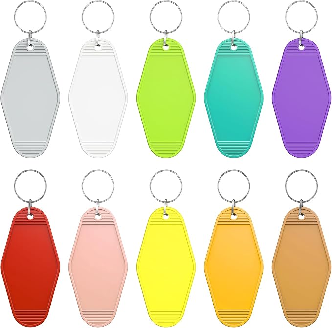 Uniclife 10 Pcs Blank Hotel Keychain Tags, Vintage Motel Keychain