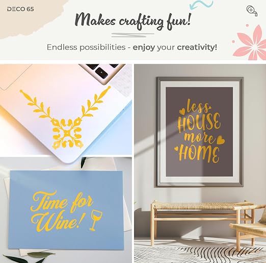 VViViD DECO65 Matte Pastel Golden Yellow Permanent Adhesive Craft Vinyl
