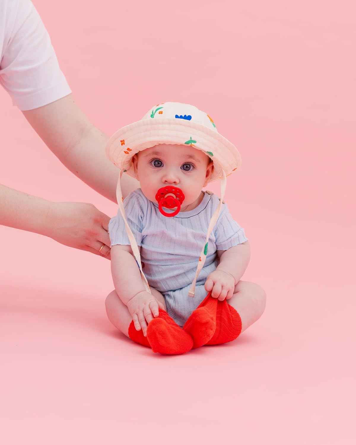 BIBS Boheme Pacifier 2-Pack. BPA Free, Round Nipple. Natural Rubber Latex, Made in Denmark, Size 1 (0-6 Months) - Vanilla/Candy Apple
