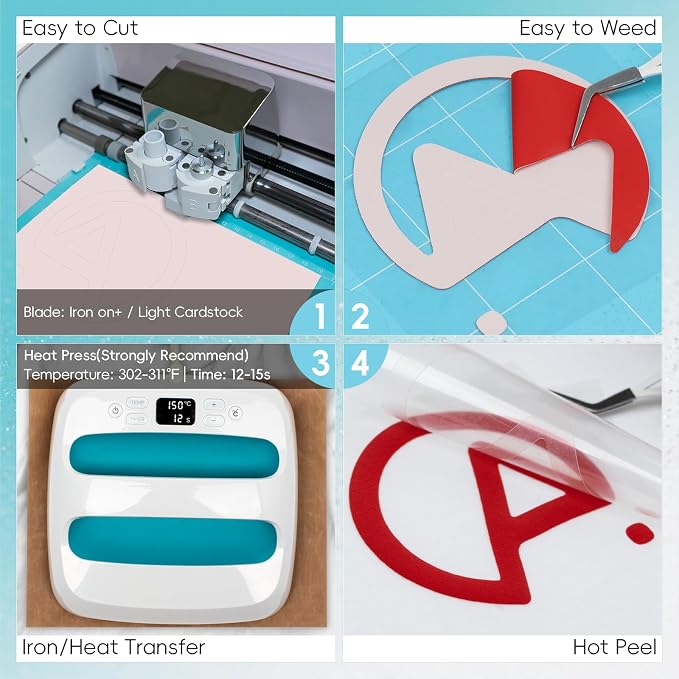 Aoder Red Heavy Duty Puff Vinyl Heat Transfer