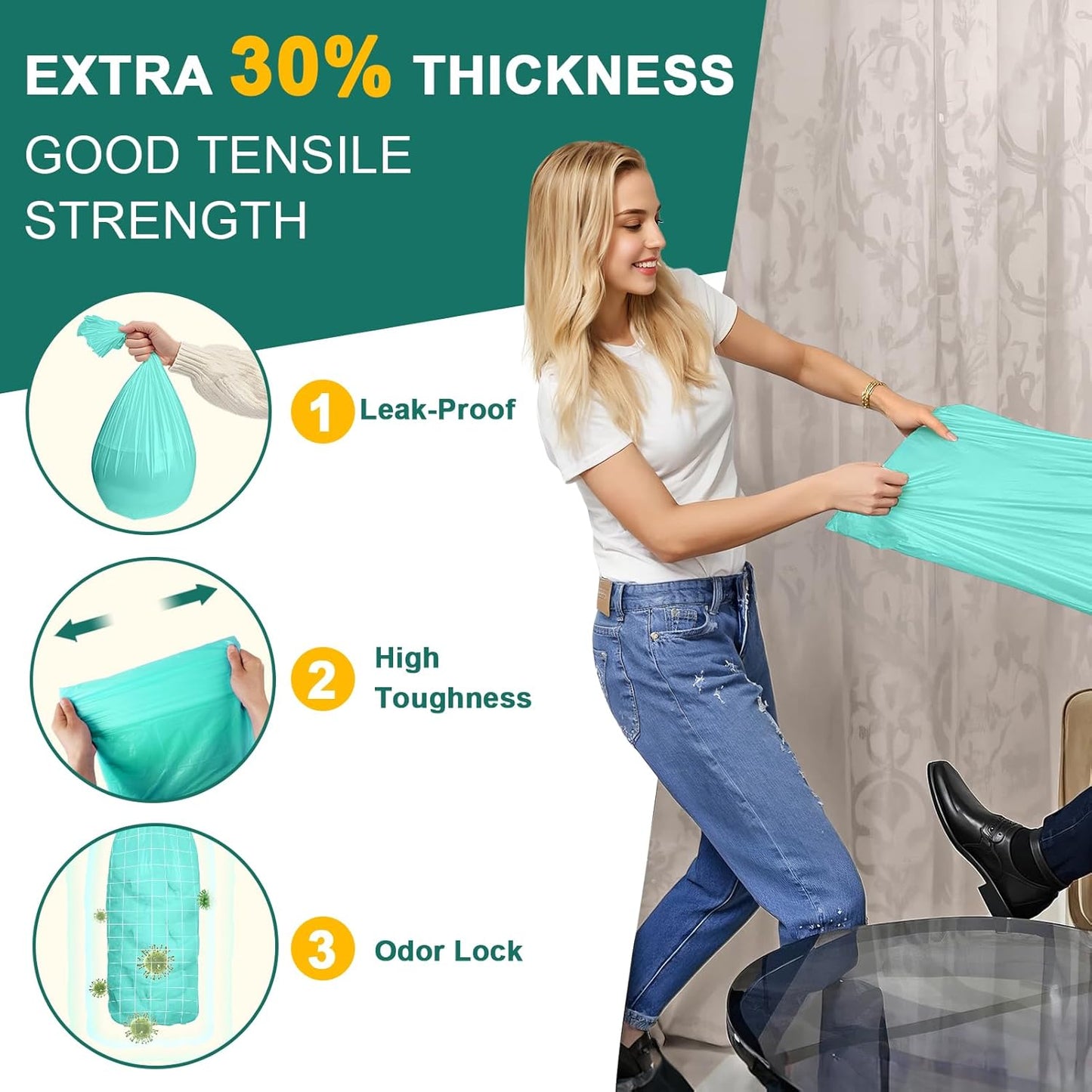 Adult Diaper Liner Refills Compatible with Janibell Akord 280 Slim 8 Pack for 2860 Diapers(Extra 10% Length&30% Thickness) Incontinence Disposal System Plant Scent to Eliminate Waste/Odor Resistant