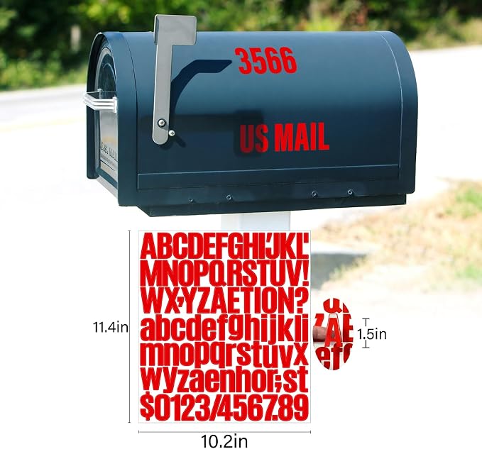 Letter Stickers, Mailbox Numbers, 1.5 Inch Waterproof Vinyl Alphabet | 1