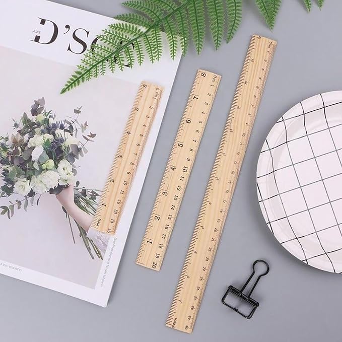 3 Pack Wooden Ruler Wood Ruler Measuring Tool | Wood Ruler