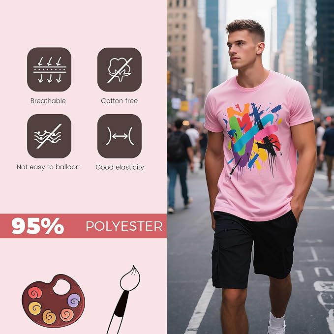Joyclub 5 PCS Unisex Sublimation Blanks Bulk Polyester T Shirts