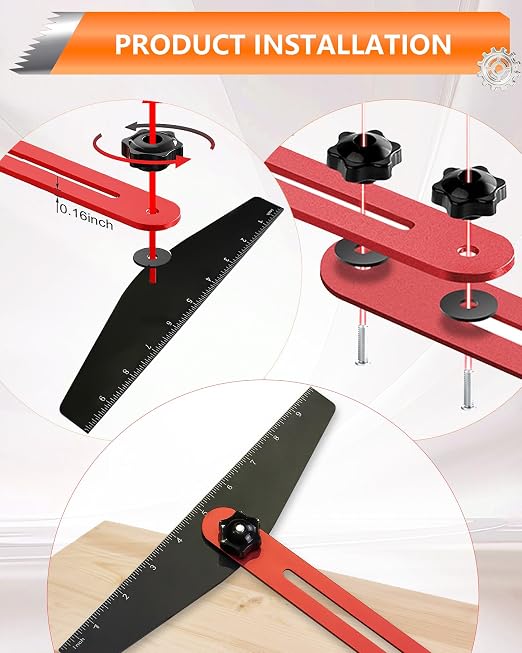 AXIUM Stair Tread Template Tool Adjustable 10.5" to 60.5" Stair Gauge Jig |