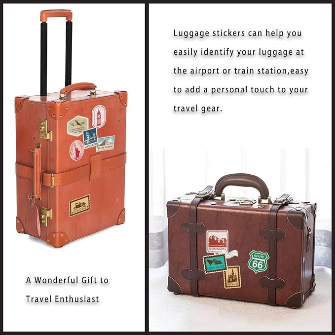 Prstincol 300 Pcs Vintage Travel Stickers Ticket Stickers