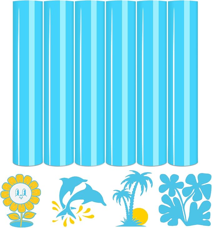 Tintnut Light Blue Neon Heat Transfer Vinyl, easy cut & weed, stretch washable