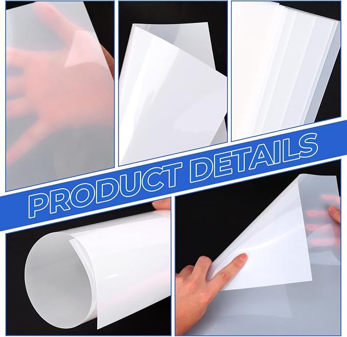 FSWCCK 25 Pcs 7.5mil 12 x 12 Inch Milky Translucent PET Blank Stencil Sheets