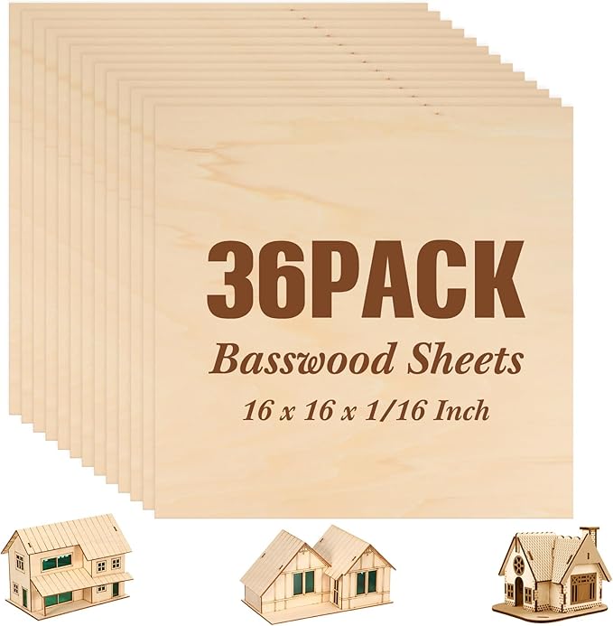 Riakrum Basswood Sheets Plywood Board Unfinished Wood Boards