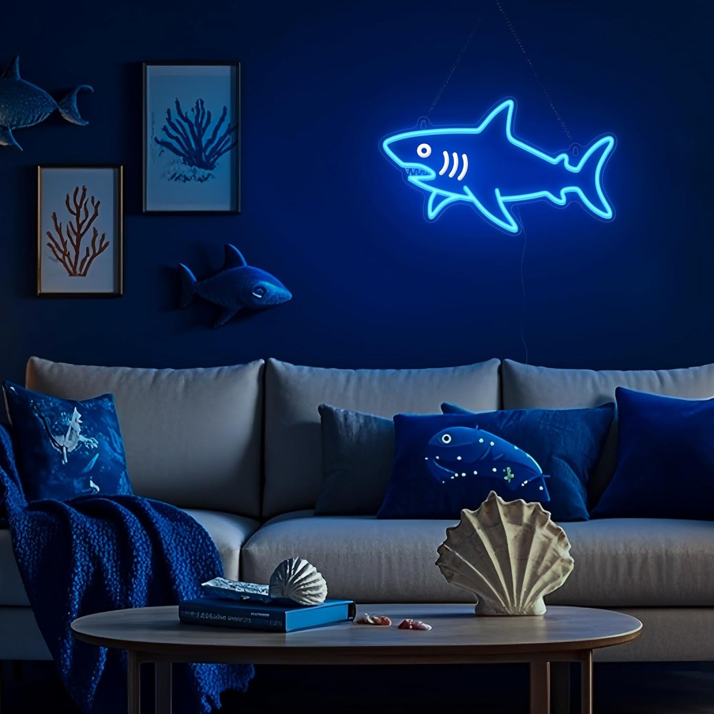 Shark Neon Light, Dimmable LED Shark Animal Neon Wall Sign USB Powered, Decorations for Bedroom Living Room Game Room Man Cave Home Birthday Gift for Boys Men