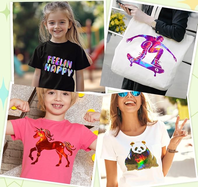 Holographic Heat Transfer Vinyl 6 Pack Holographic Iron on Vinyl