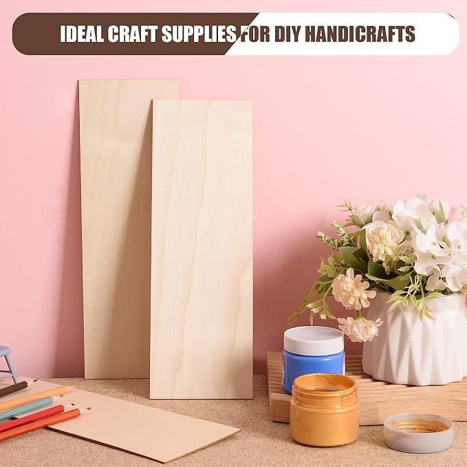 24 Pack Basswood Sheets for Crafts 12 x 4 x 1/8 Inch-3 mm Thick Unfinished