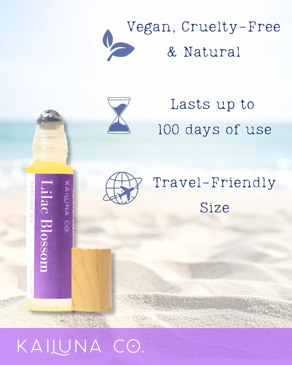 Lilac Blossom Delicious Pure Essential and Fragrance Oil Perfume Roll On with Organic Jojoba Oil, Alcohol Free, Small-Batch, Made in California, 0.34 Fl Oz