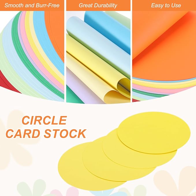 MECCANIXITY 24 Pcs Circle Card Stock, 3 Inch Round Cutouts Paper Thick