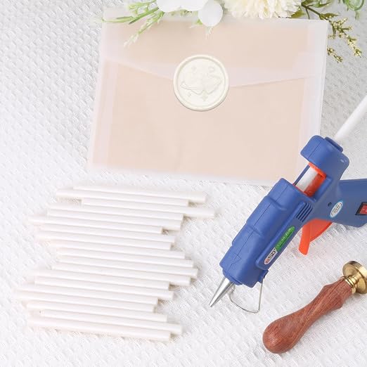 Pearl White Sealing Wax Sticks, WASOHLING 20Pcs Glue Gun Wax Seal Sticks