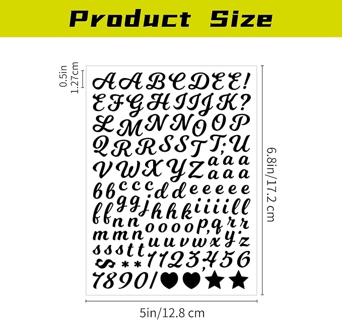 3040Pcs 20 Sheets Small Letter Number Stickers, 0.5inch Colorful Self-Adhesive