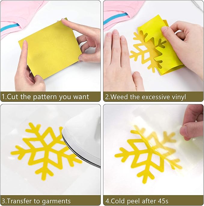HTVRONT Heat Transfer Vinyl Yellow HTV Rolls, HTV Vinyl