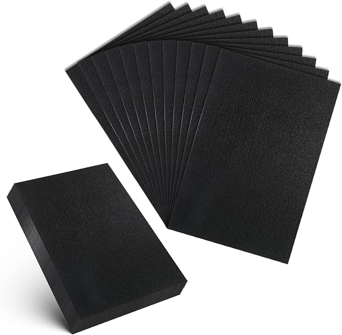 12 Pieces Black Felt Fabric, 8 X 12 Inch Stiff Felt Sheets