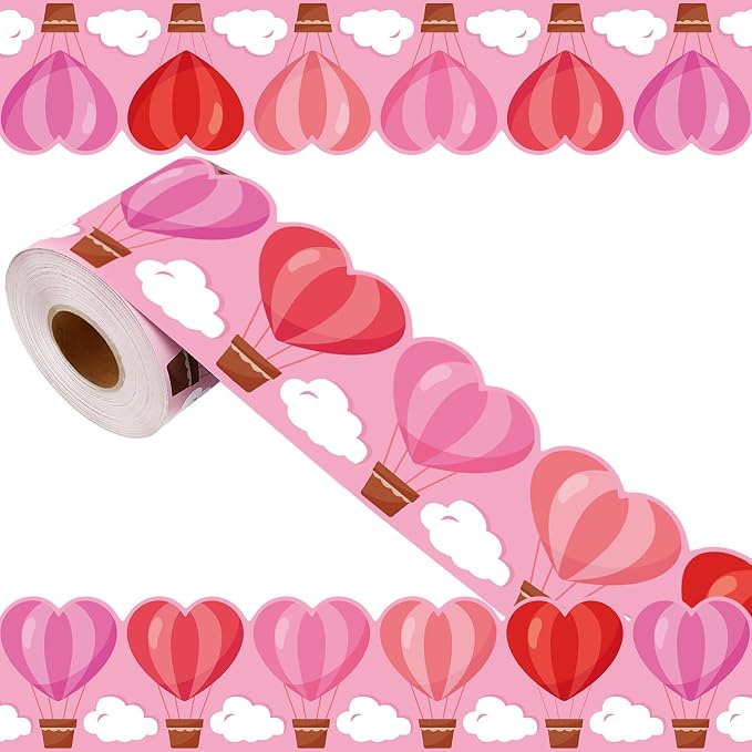 69 Ft Valentine’s Day Heart Hot Air Balloon Bulletin Board Border Love is in